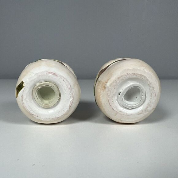 Vintage Earthenware Hamburger Salt And Pepper Shaker Set Hand Painted Taiwan - Picture 5 of 7